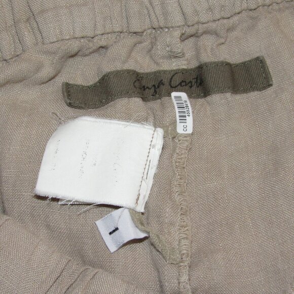 ENZA COSTA 100% French Linen Easy Pants Pull On Tie Waist sz 1 US Small Natural - Picture 3 of 4